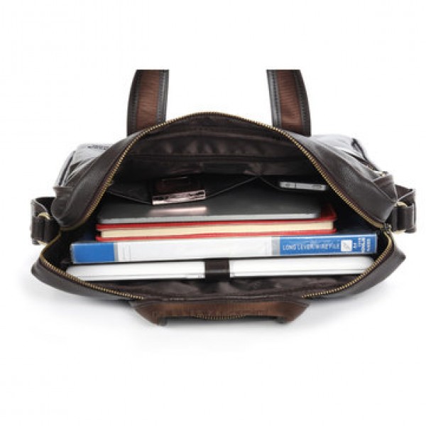 Genuine Leather Cowhide Crossbody Messenger Bag Briefcase Business Laptop Handbag