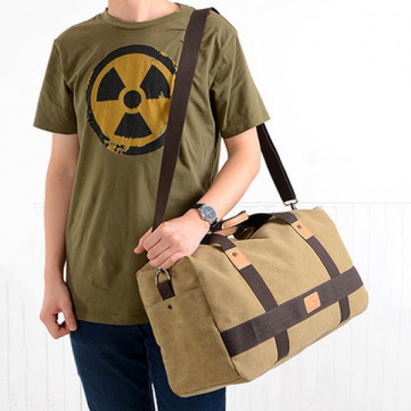 Men Canvas Large Capacity Weekender Bag Handbag Leisure Travel Crossbody Bag Shoulder Bag