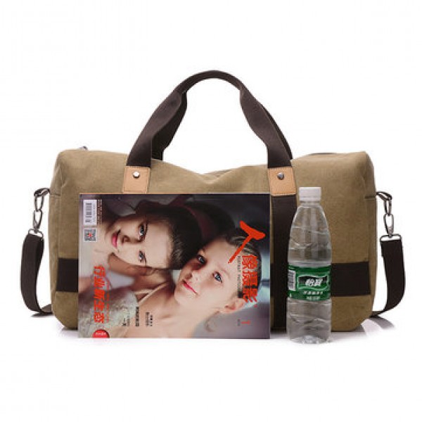 Men Canvas Large Capacity Weekender Bag Handbag Leisure Travel Crossbody Bag Shoulder Bag