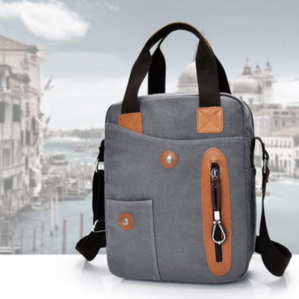 Men Canvas Leisure Business Vertical Crossboby Bag Handbag Light Weight Minimalist Briefcase