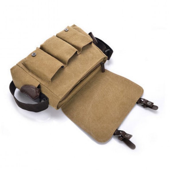 Mens Casual Canvas Messenger Bag Travel Shoulder