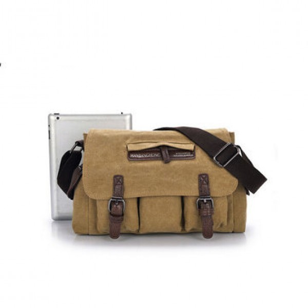 Mens Casual Canvas Messenger Bag Travel Shoulder